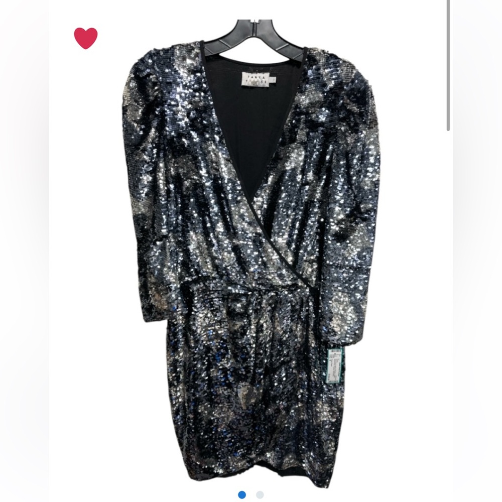 Tanya Taylor Sequin Wrap Dress